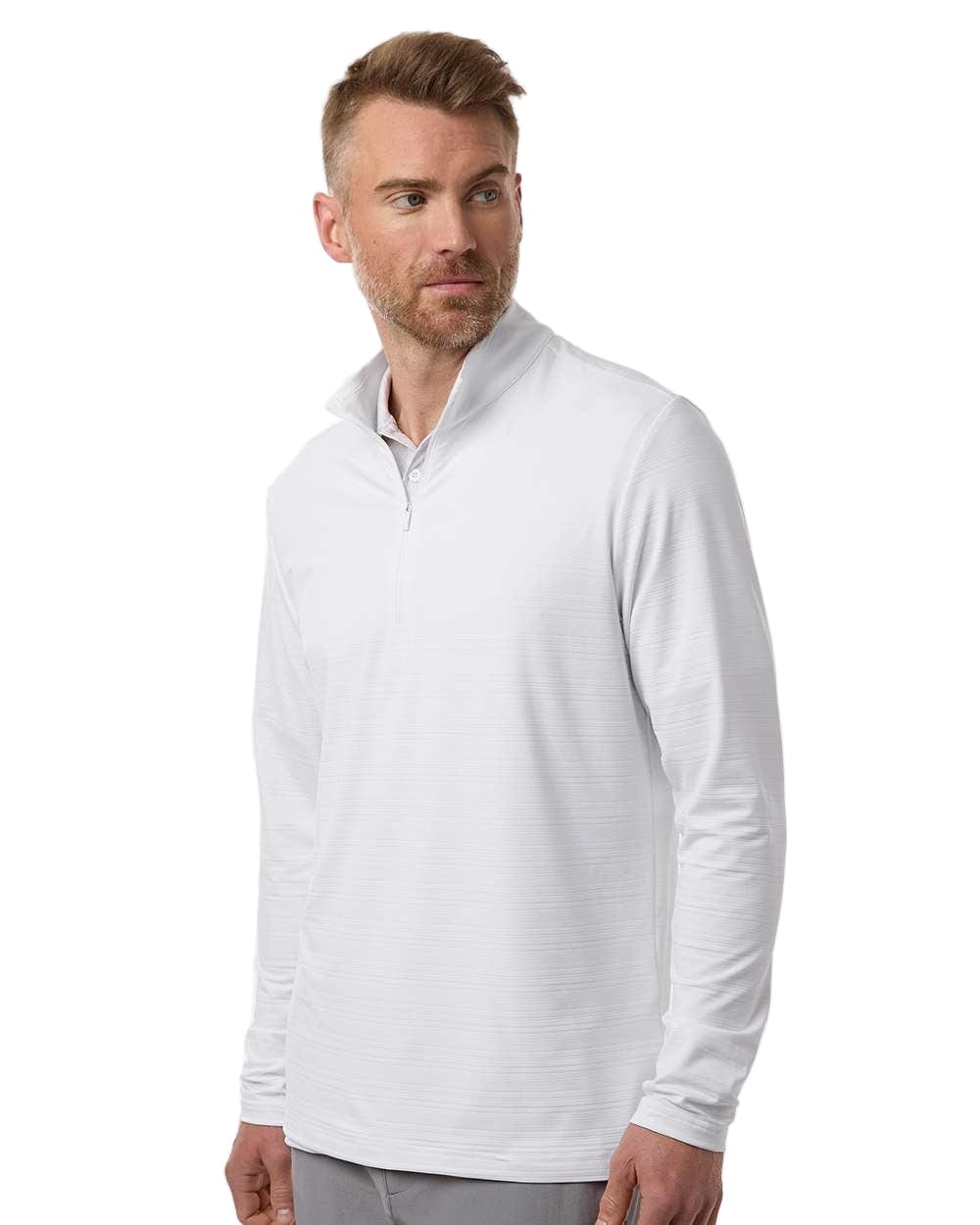 adidas Layering adidas - Men's Textured Stripe Quarter-Zip Pullover