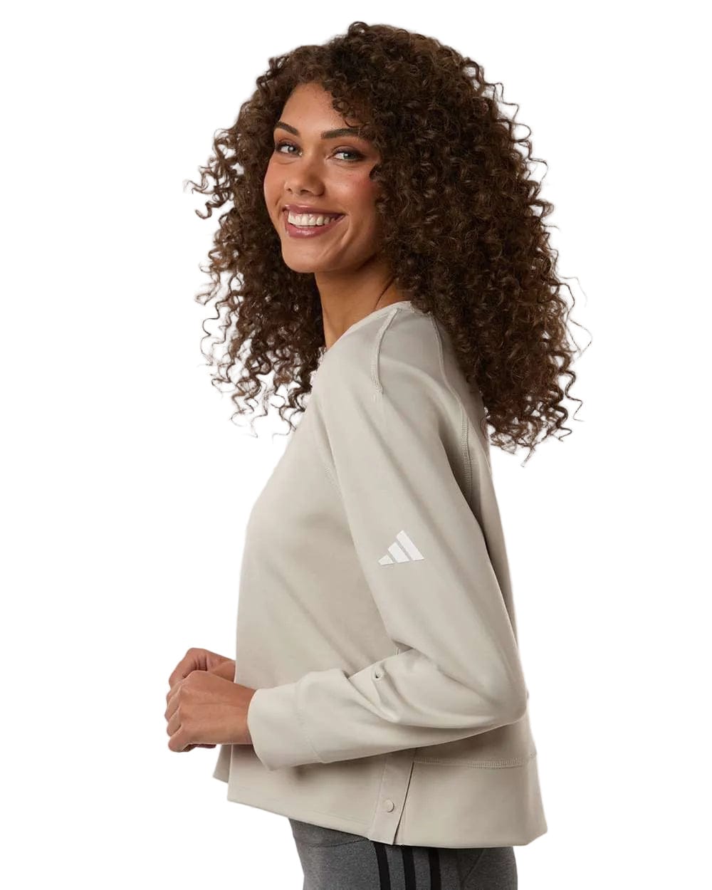 adidas Sweatshirts adidas - Women's Beyond Side-Snap Crewneck Sweatshirt