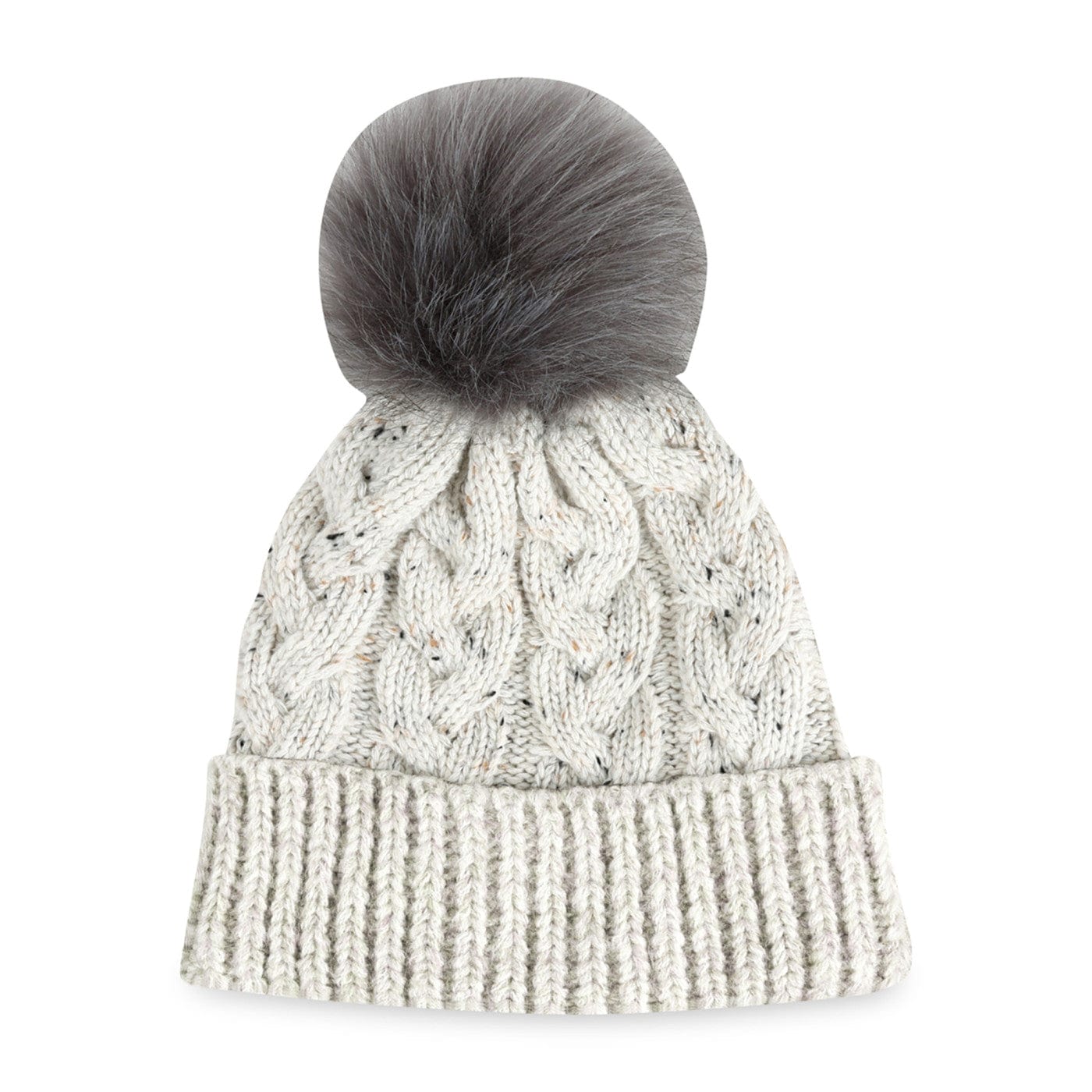 Ahead Headwear Adjustable / Oatmeal Ahead - Speckle Pom Knit Hat