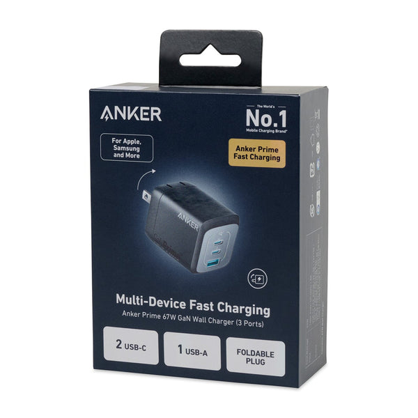 Anker Prime Wall Charger 67W 3ポート Anker - Prime 67W GaN Wall Charger (3 Ports) – Threadfellows