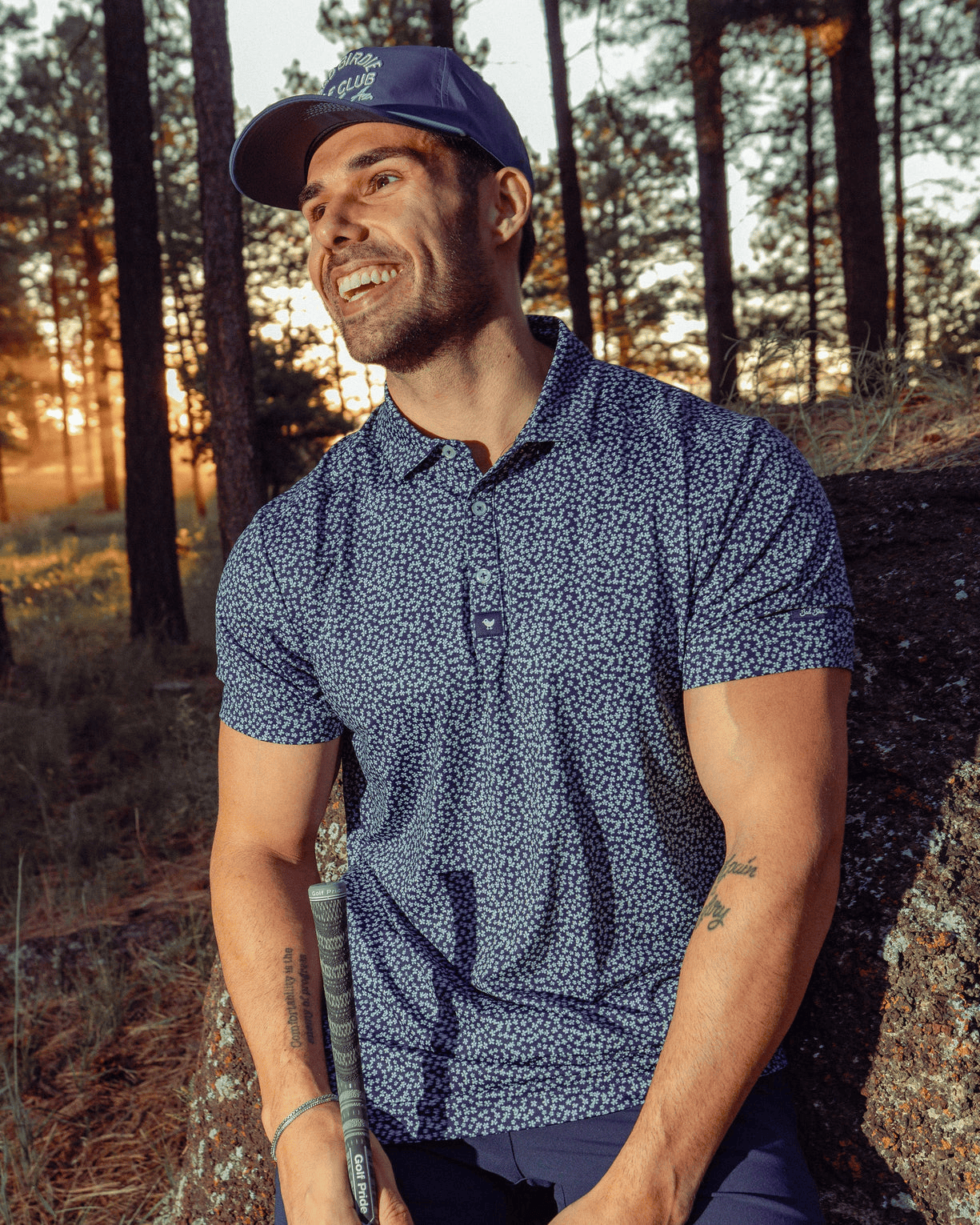 Bad Birdie Polos Bad Birdie - Men's Ditsy Down Polo