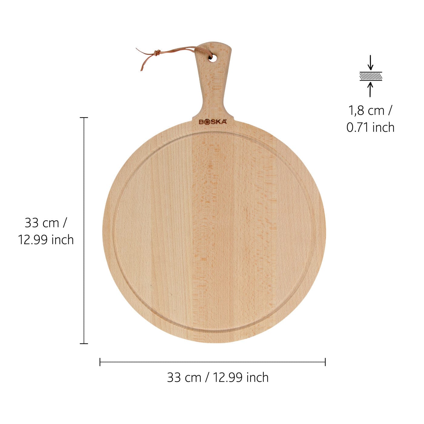 BOSKA Home & Office One Size / Wood BOSKA - Serving Board Round Amigo Large 13"