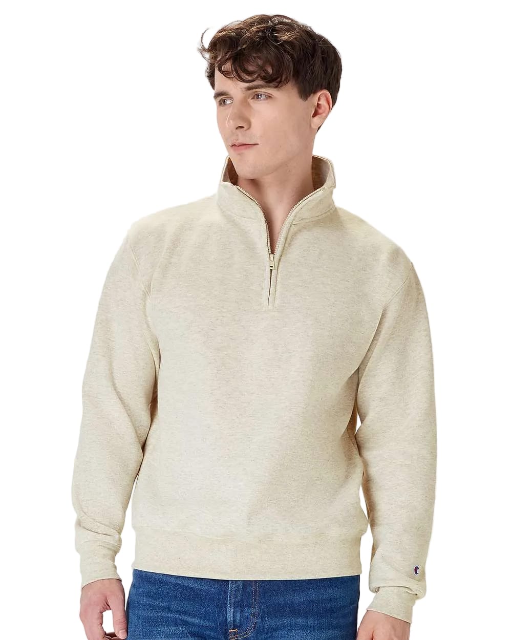 Champion Layering S / Oatmeal Heather Champion - Powerblend® Quarter-Zip Sweatshirt
