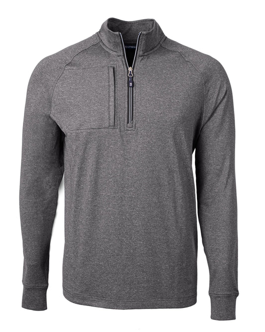 Cutter & Buck Layering S / Black Heather Cutter & Buck - Men's Adapt Eco Knit Heather Quarter-Zip Pullover