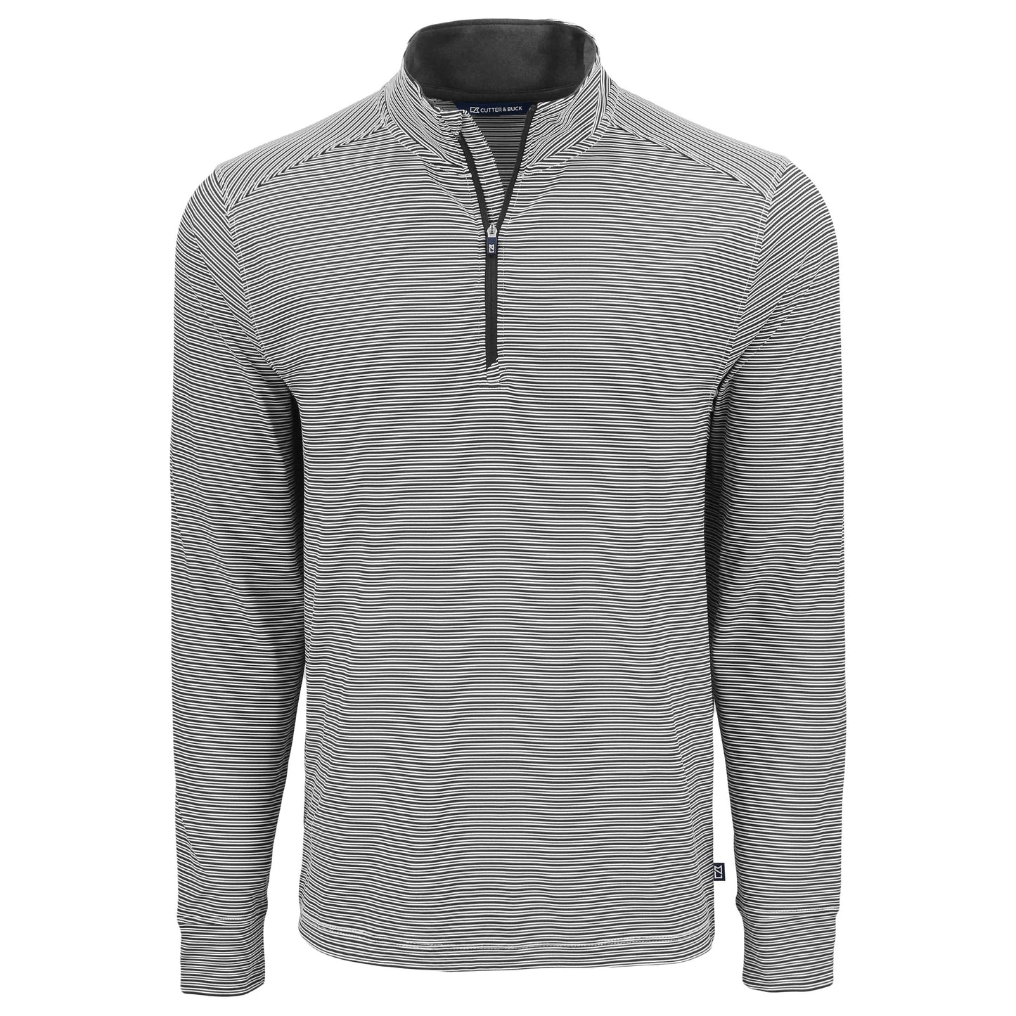 Cutter & Buck Layering S / Black/White Cutter & Buck - Men's Forge Recycled Stretch Double Stripe 1/4-Zip Pullover