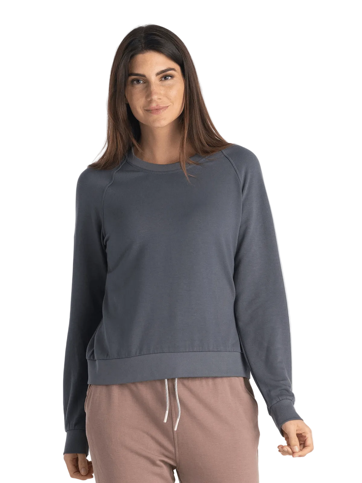 Free Fly Sweatshirts XS / Storm Cloud Free Fly - Women's Bamboo Lightweight Fleece Crew