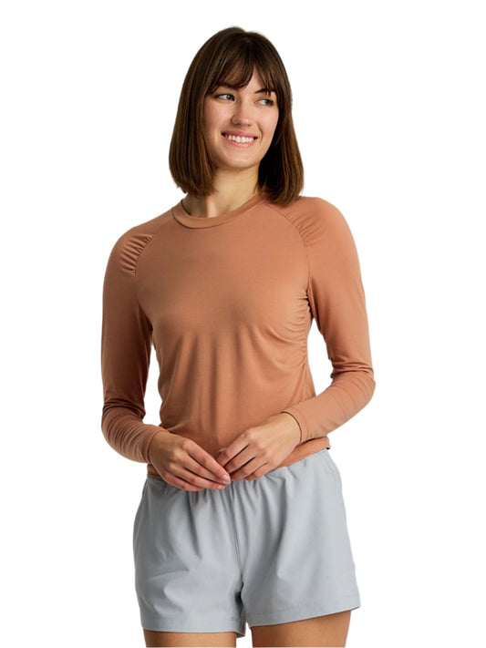 Free Fly T-Shirts XS / Canyon Clay Free Fly - Women's Elevate Lightweight Fitted Long Sleeve