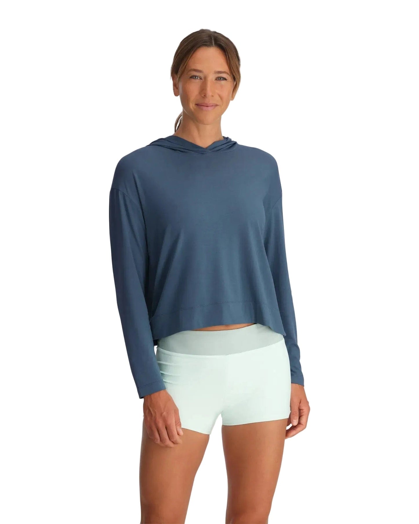 Free Fly T-Shirts XS / Pacific Blue Free Fly - Women's Bamboo Shade Crossover Hoodie