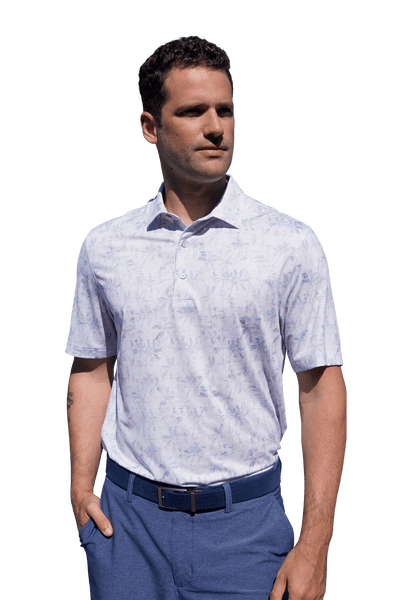 Greg Norman Men's Crosshatch Palm ML75 Stretch Polo – Threadfellows