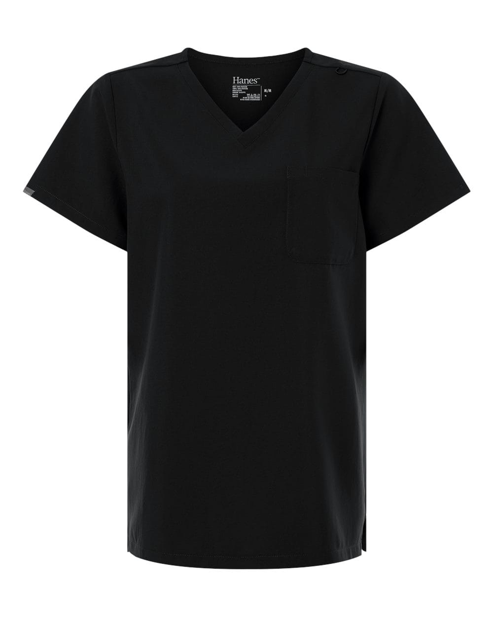 Hanes Scrubs S / Black Hanes - Women's V-Neck 1 Pocket Scrub Top