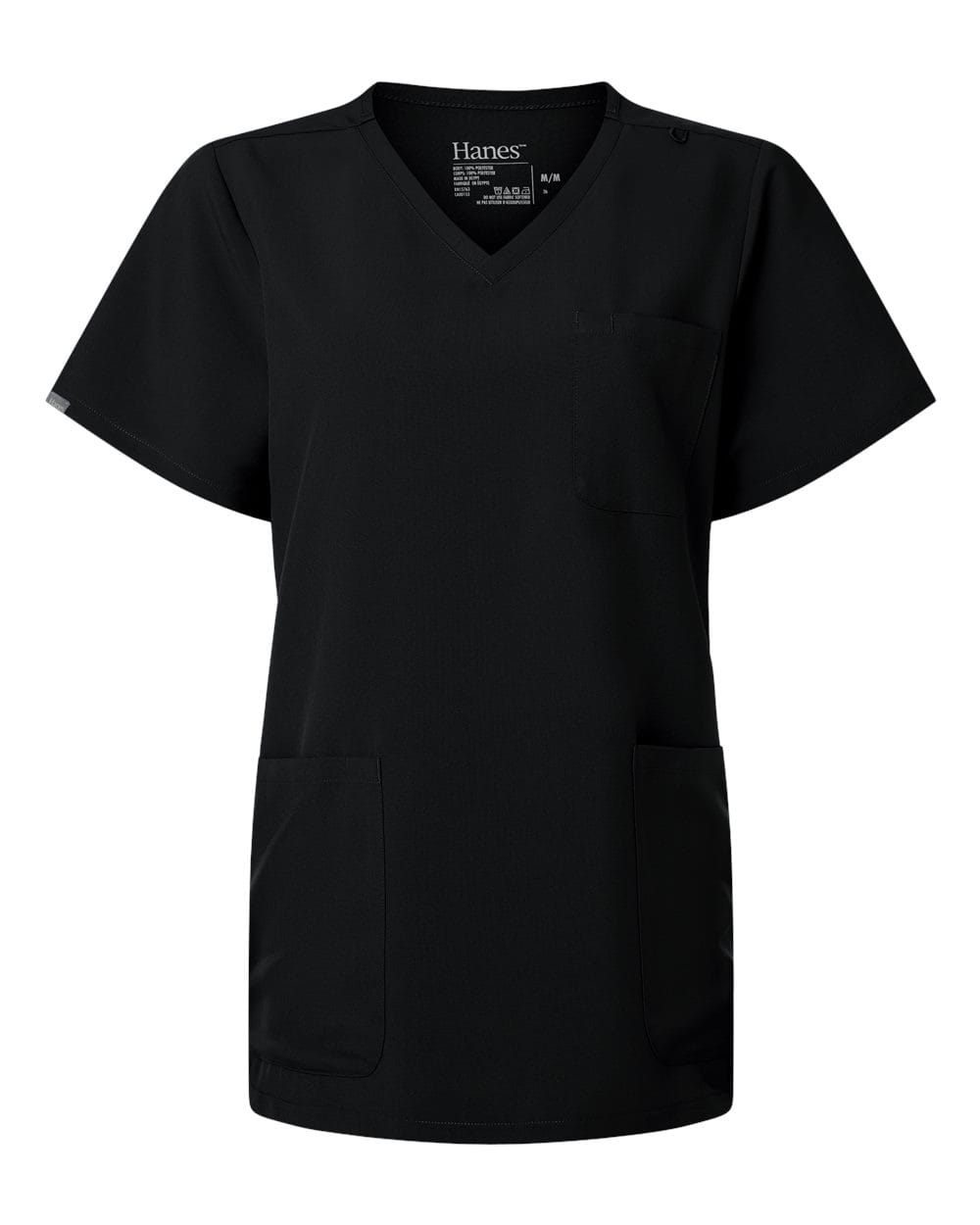 Hanes Scrubs S / Black Hanes - Women's V-Neck 3-Pocket Scrub Top