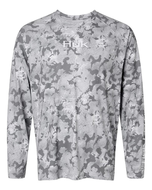 HUK T-Shirts S / Sharkskin HUK - Men's Airweight KS Printed Crewneck Pullover