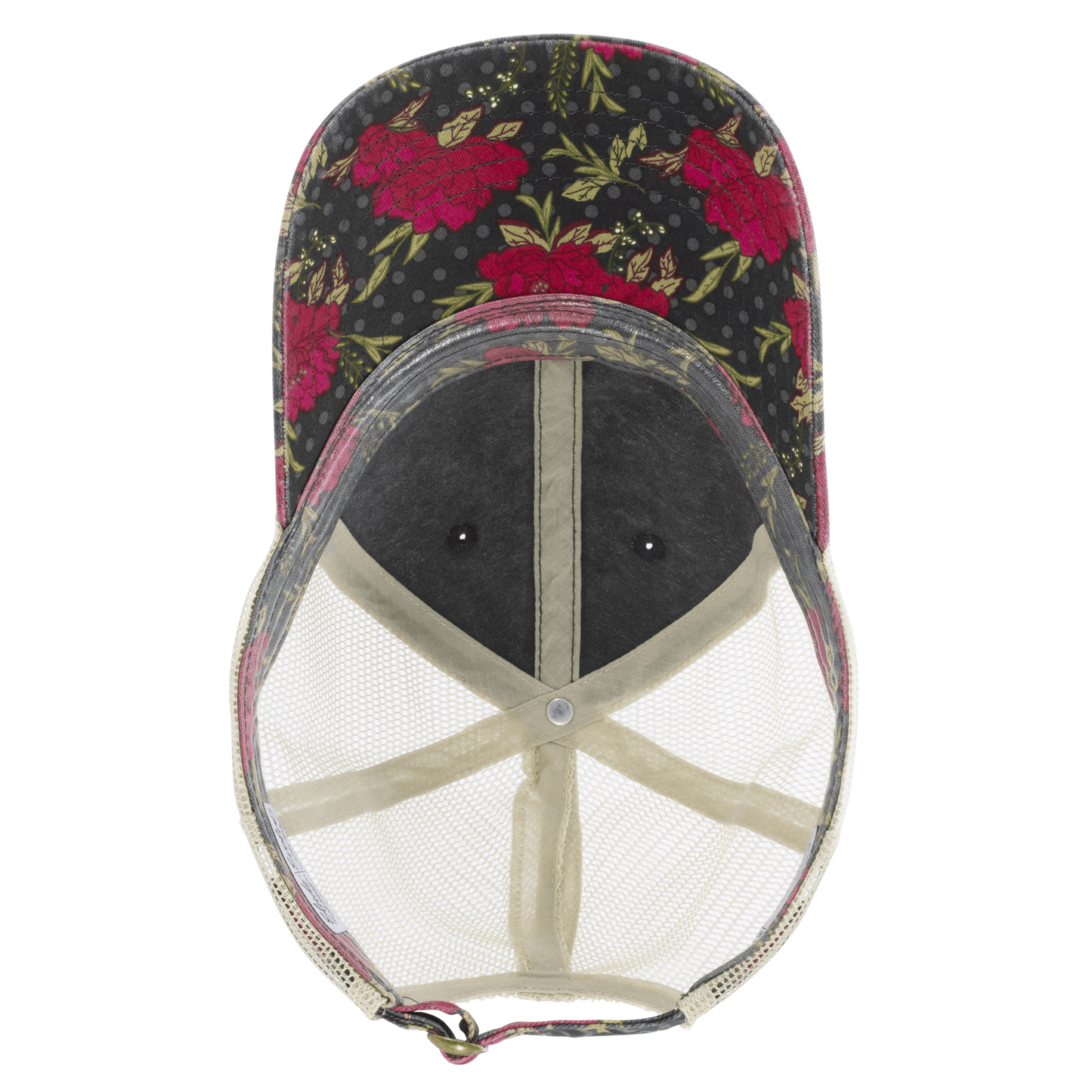 Infinity Her Headwear Infinity Her - JANET Printed Visor/Mesh-Back Ponytail Cap