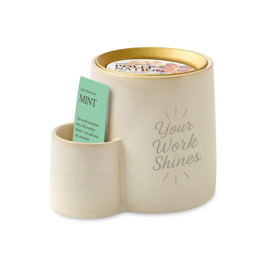 Modern Sprout Outdoor & Leisure One Size / Stone/Pollination Modern Sprout - Ember Earth Candle + Planter