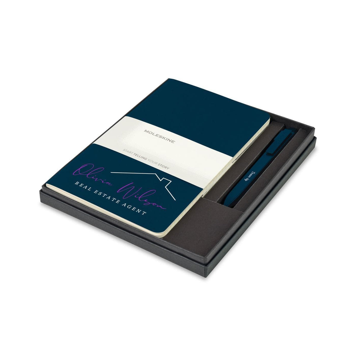 Moleskine Journals & Notebooks One Size / Sapphire Blue/Sapphire Blue Moleskine - Large Cahier and GO Pen Gift Set