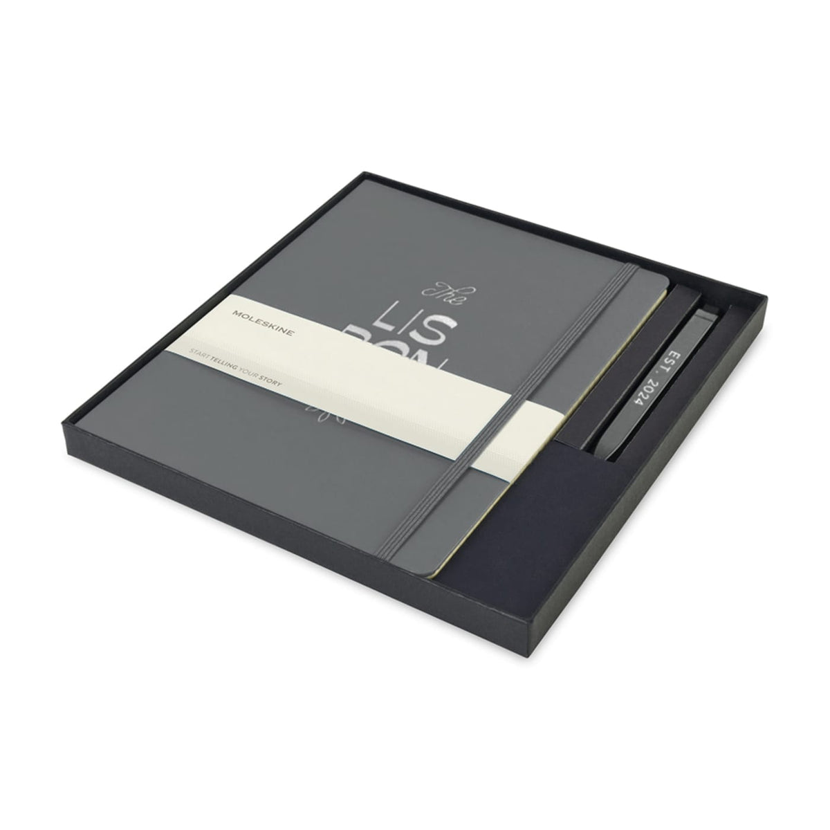 Moleskine Journals & Notebooks One Size / Slate Grey/Slate Grey Moleskine - Hard Cover X-Large Notebook and GO Pen Gift Set