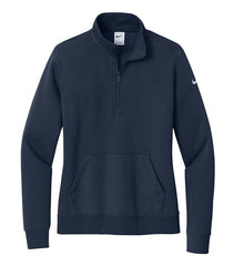 Nike Sweatshirts S / Midnight Navy Nike - Women's Club Fleece Sleeve Swoosh 1/2-Zip