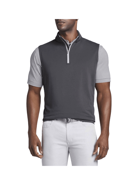 Peter Millar Men's Galway Performance Quarter-Zip Vest Iron