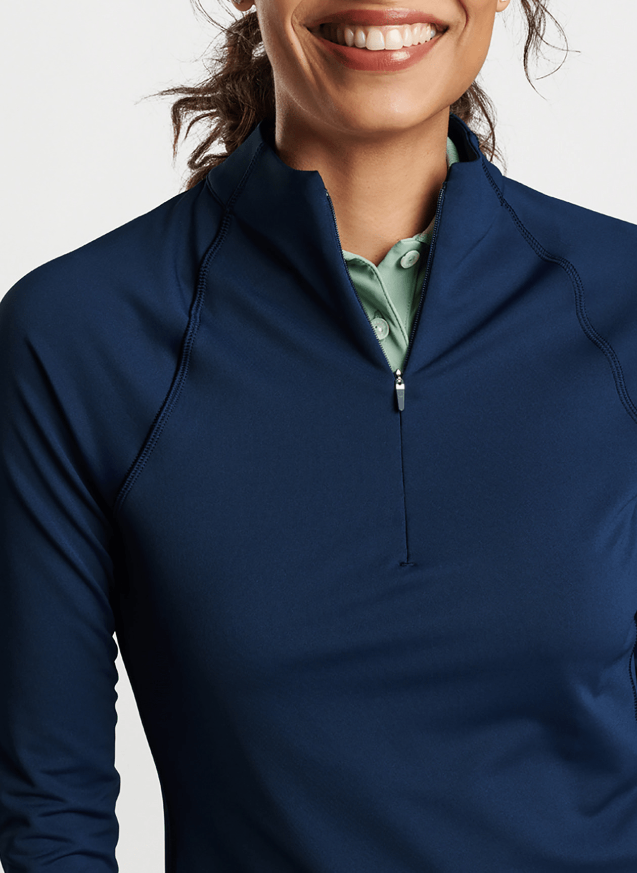 Peter Millar Layering Peter Millar - Women's Raglan Sleeve Perth Layer Quarter-Zip - Navy