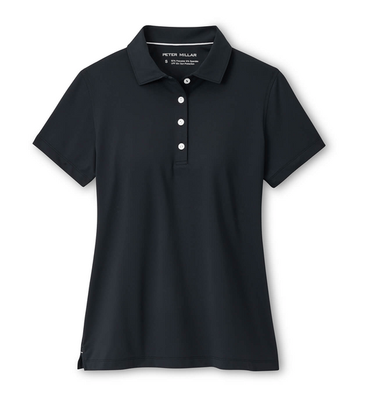 Peter Millar Polos XS / Black Peter Millar - Women's Short-Sleeve Button Polo