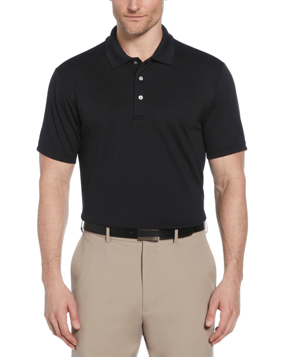 PGA Tour Polos S / Caviar PGA Tour - Men's Airflux Solid Mesh Polo