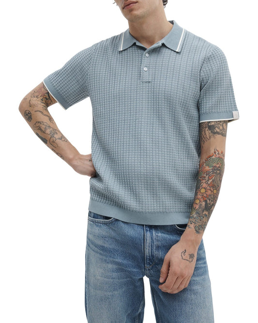 rag & bone Polos S / Steel rag & bone - Men's Harvey Rib Polo