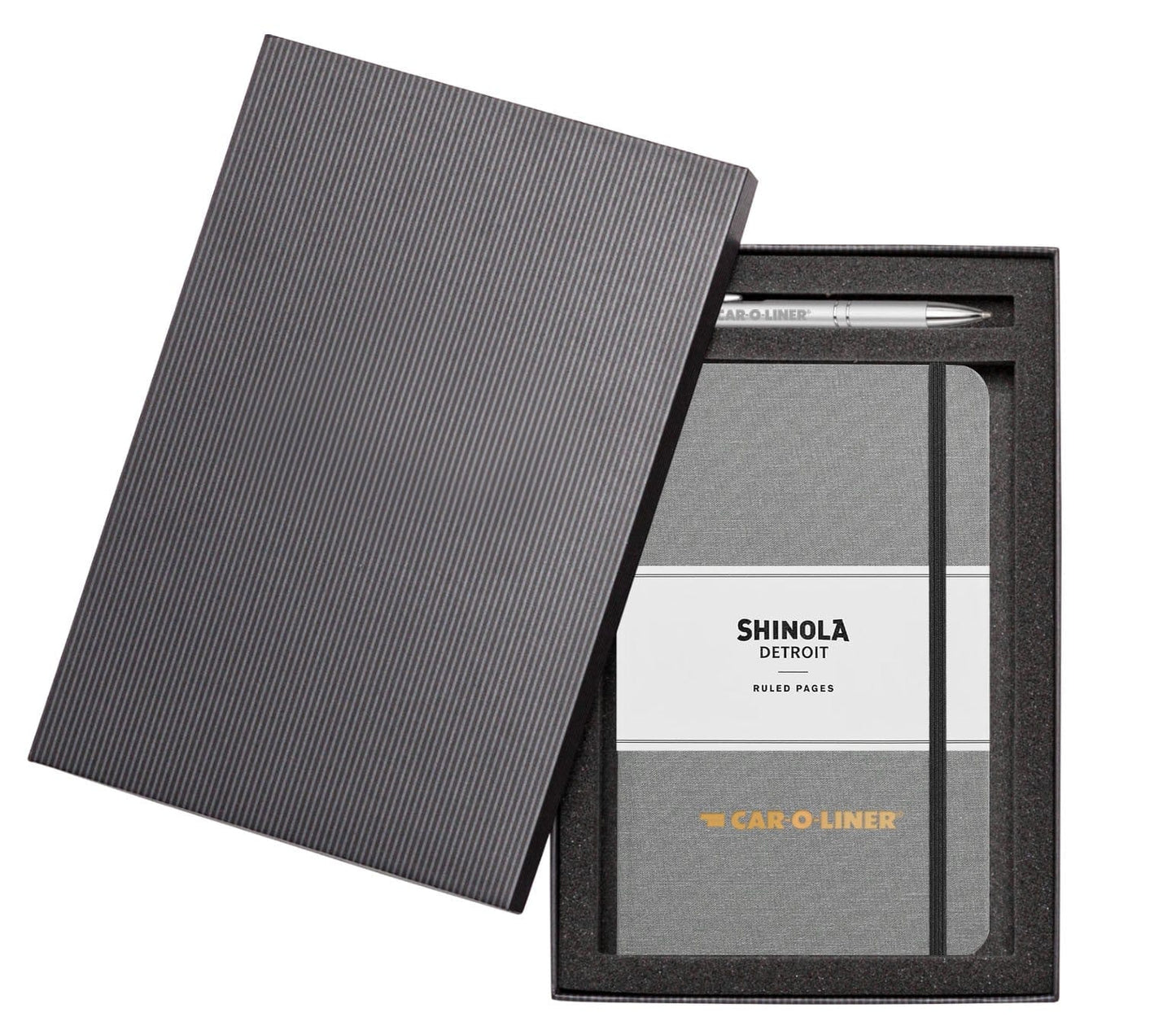 Shinola Accessories 5.25" x 8.25" / Stone Shinola - Hardcover Journal/Clicker Pen Set