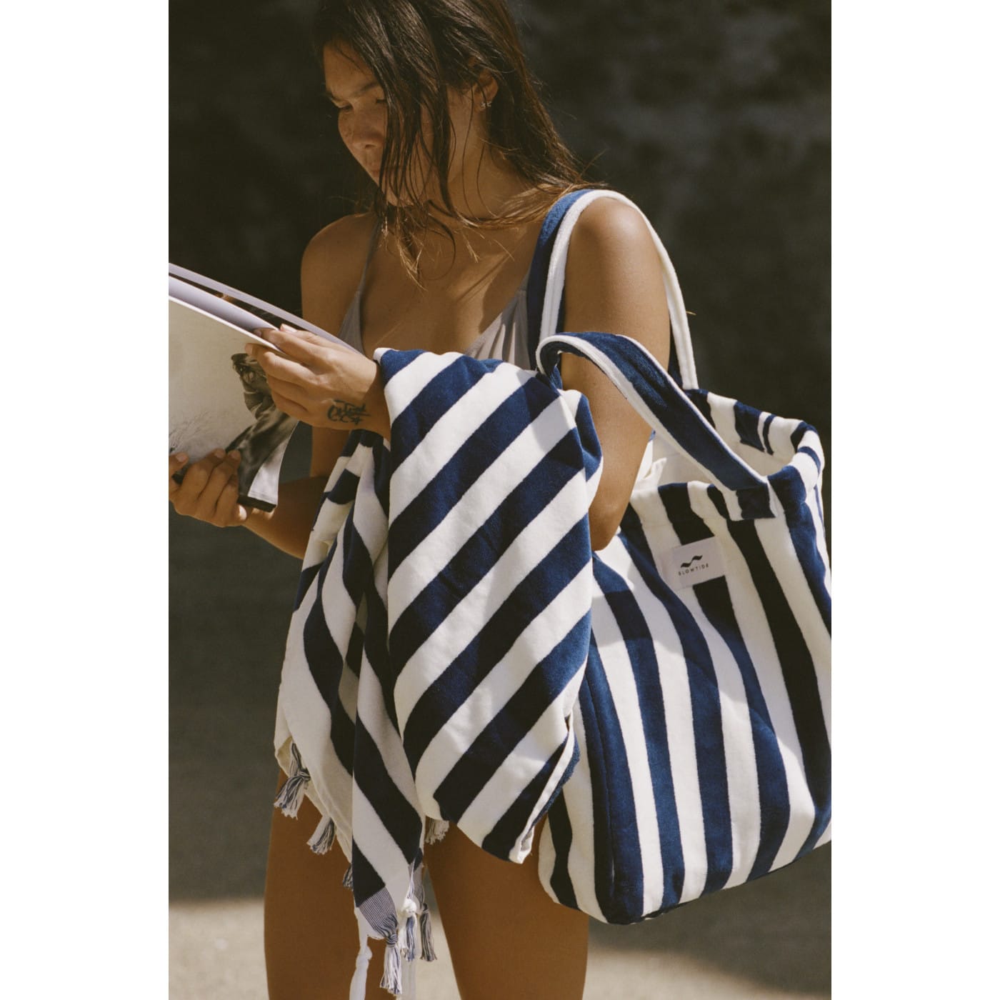 Slowtide Blankets & Towels One Size / Blue Slowtide - Cabana Fringe Premium Terry Towel