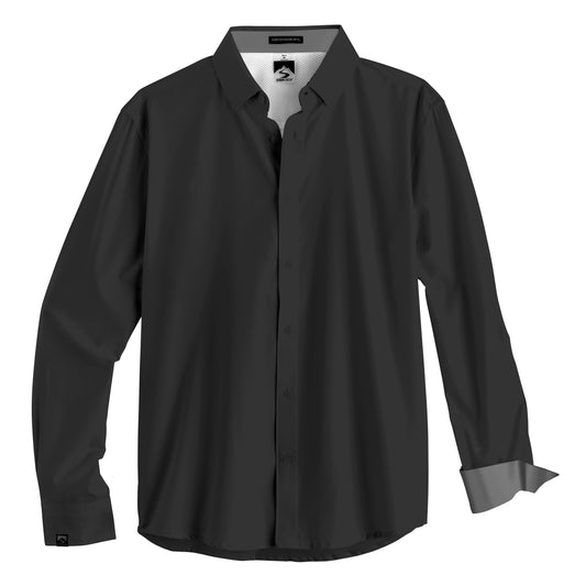 Storm Creek Woven Shirts S / Black/Grey Storm Creek - Men's Influencer 4-Way Stretch Solid Woven Shirt