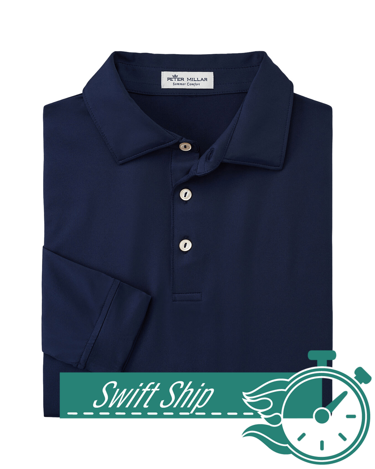 Swift Ship Polos 3-Day Swift Ship: Peter Millar - Men's Performance Long-Sleeve Jersey Polo