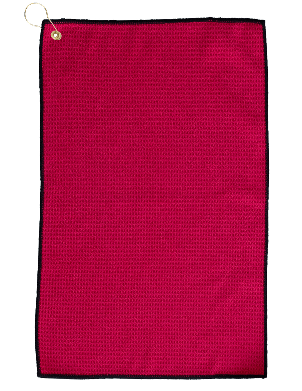 Threadfellows Accessories 16" x 26" / Red/Black Microfiber Waffle Golf Towel w/ Tri-Fold Grommet - 16" x 26"