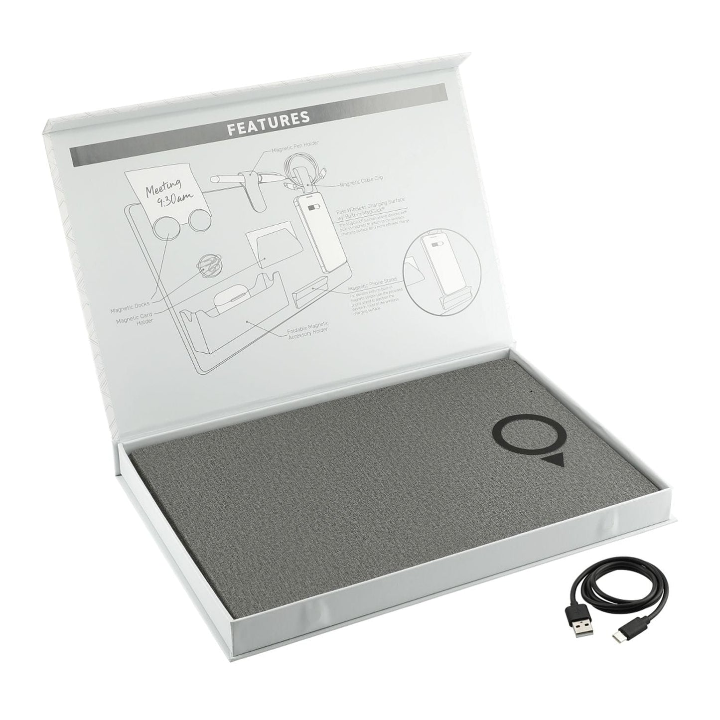 Threadfellows Curated Collection Accessories One Size / Grey MagClick™ Fast Wireless Charging Desk Organizer