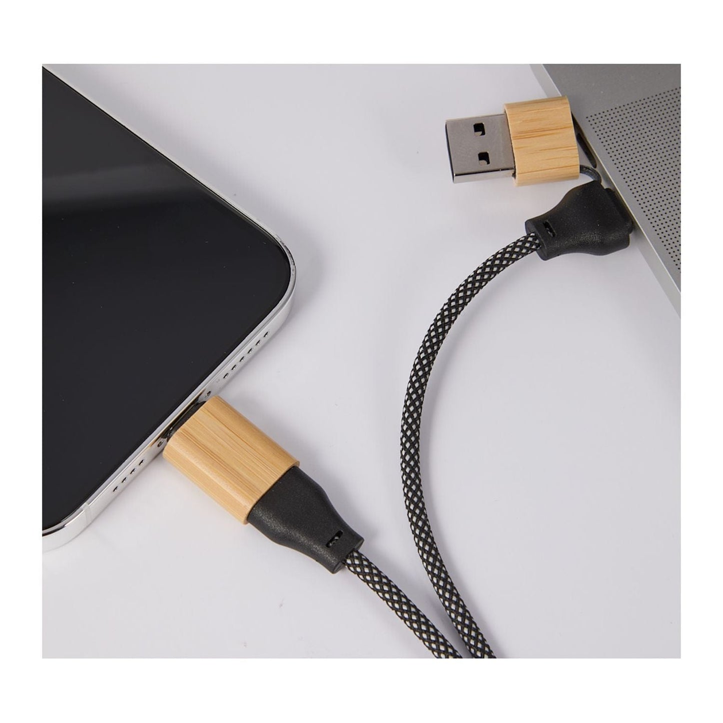 Threadfellows Curated Collection Electronics One Size / Natural FSC® 100% Bamboo 5-in-1 100W Laptop Charging Cable