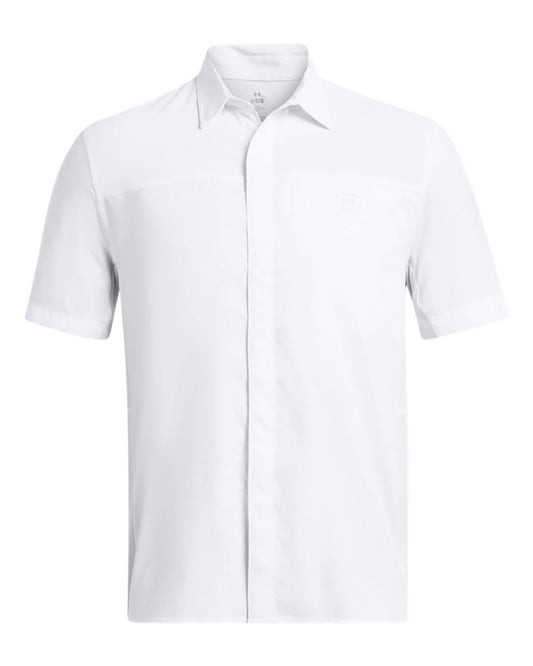 Under Armour Woven Shirts S / White/White/Halo Grey Under Armour - Men's Fish Pro Hybrid Woven Short Sleeve
