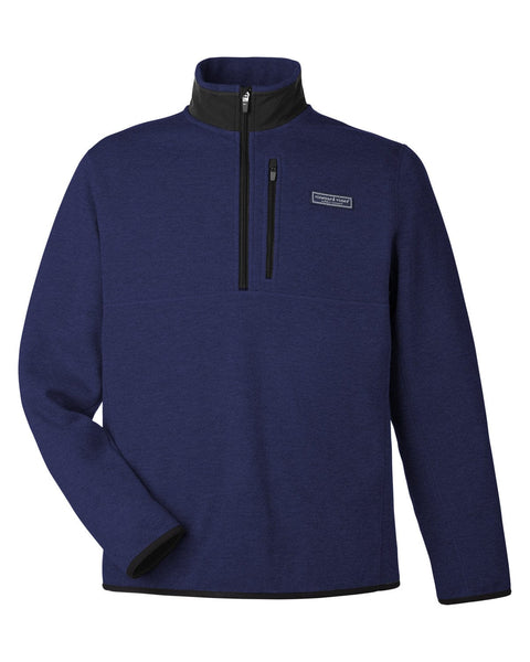 Sudadera Vineyard Vines Mountain Fleece Quarter-Zip Hombre Gris Con Tejido Reciclado