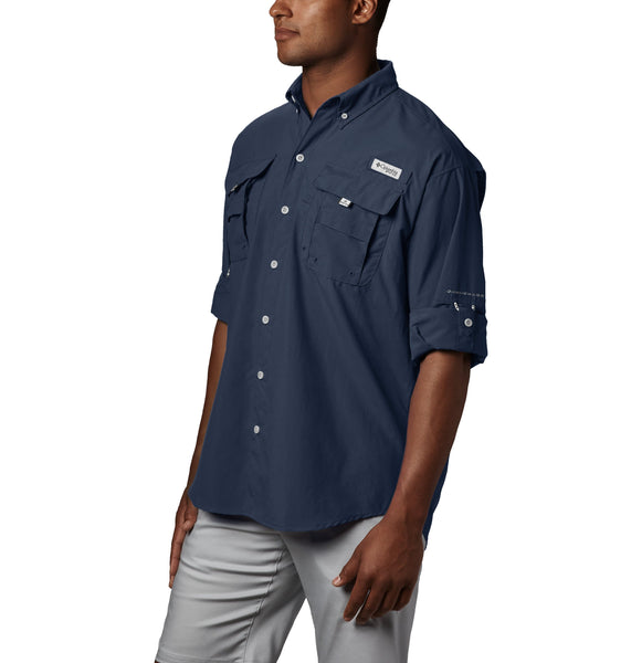 Custom Made Columbia Men's Collegiate Navy PFG Bahama II Short-Sleeve Shirt