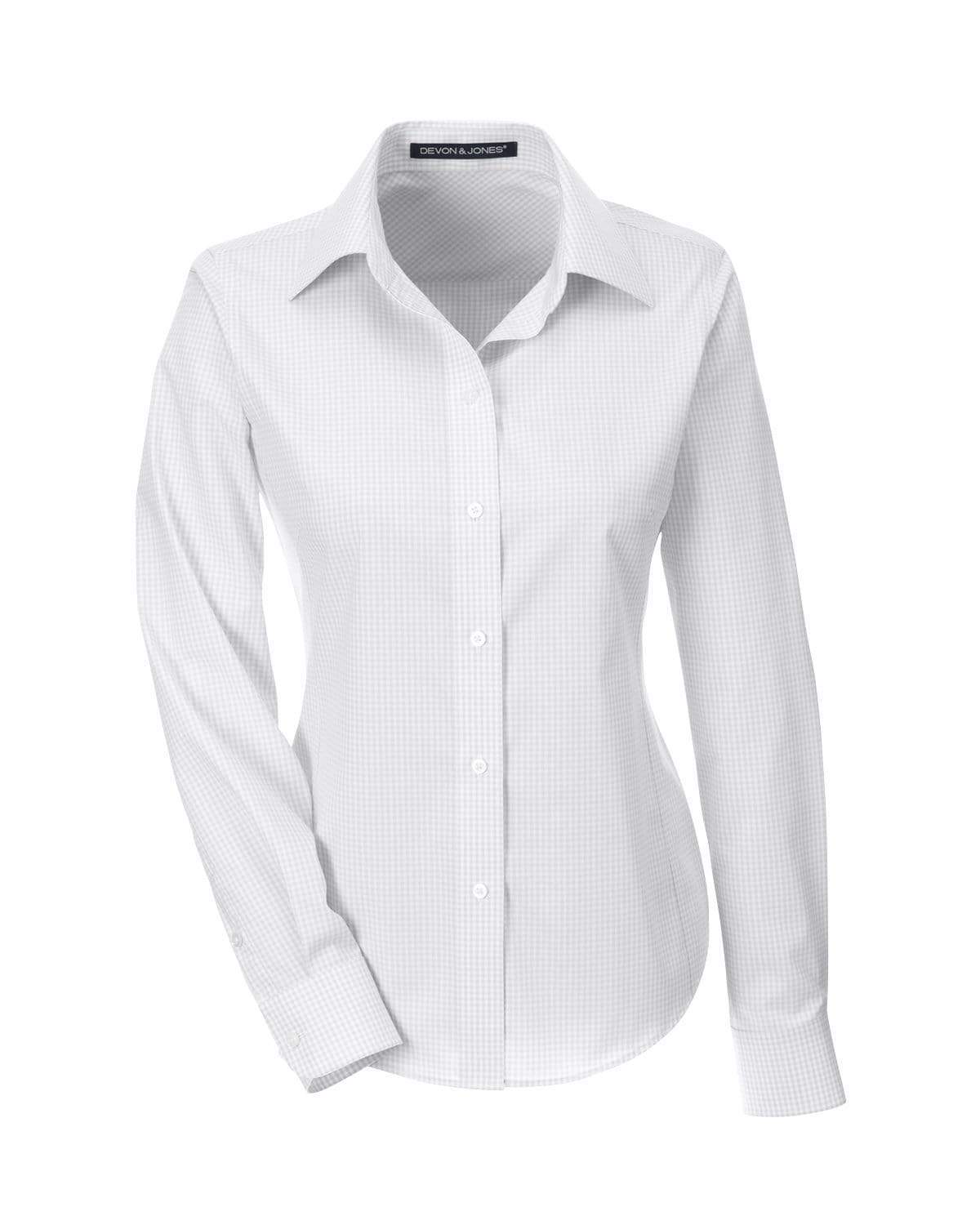 Devon & Jones Woven Shirts S / SILVER Devon & Jones Ladies' Crown Collection™ Gingham Check