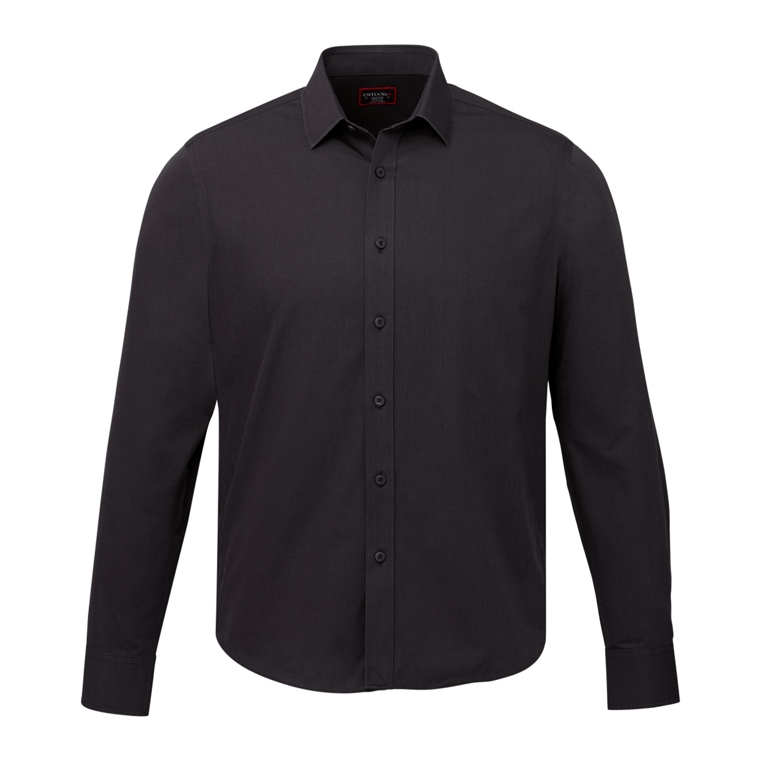 UNTUCKit - Men's Black Stone Wrinkle-Free Long Sleeve Slim-Fit Shirt Threadfellows UNTUCKit - Men's Black Stone Wrinkle-Free Long Sleeve Slim-Fit Shirt Threadfellows