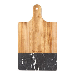 Black Marble and Wood Cutting Board