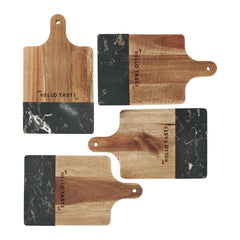 Black Marble and Wood Cutting Board