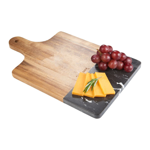 Black Marble and Wood Cutting Board