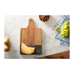 Black Marble and Wood Cutting Board