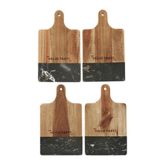 Black Marble and Wood Cutting Board