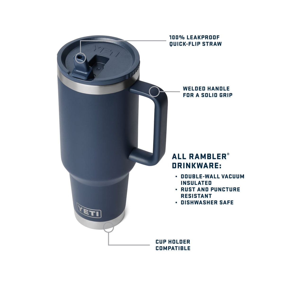 YETI - Rambler 40oz Travel Straw Mug