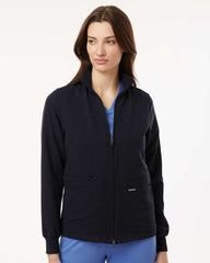 JAANUU - Women's Ceri Essential Full-Zip 6-Pocket Scrub Jacket