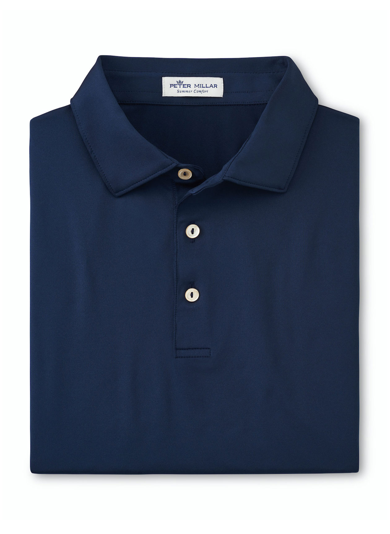 Peter Millar - Men's Solid Performance Polo w/ Self Collar - Navy