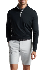 3-Day Swift Ship: Peter Millar - Men's Perth Stretch Loop Terry Quarter-Zip - Black