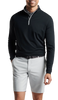 3-Day Swift Ship: Peter Millar - Men's Perth Stretch Loop Terry Quarter-Zip - Black