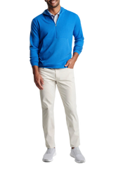 Peter Millar - Men's Grid Performance Half-Zip Hoodie - Mako Blue