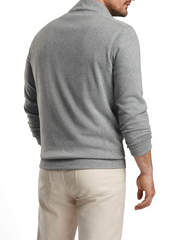 Peter Millar - Men's Crown Sweater Fleece Quarter-Zip - Gale Grey